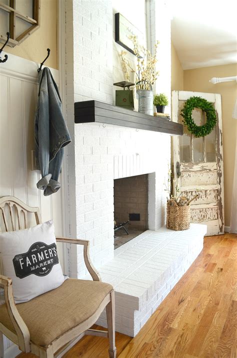 Painting a brick fireplace is an inexpensive. How to Paint a Brick Fireplace - Little Vintage Nest
