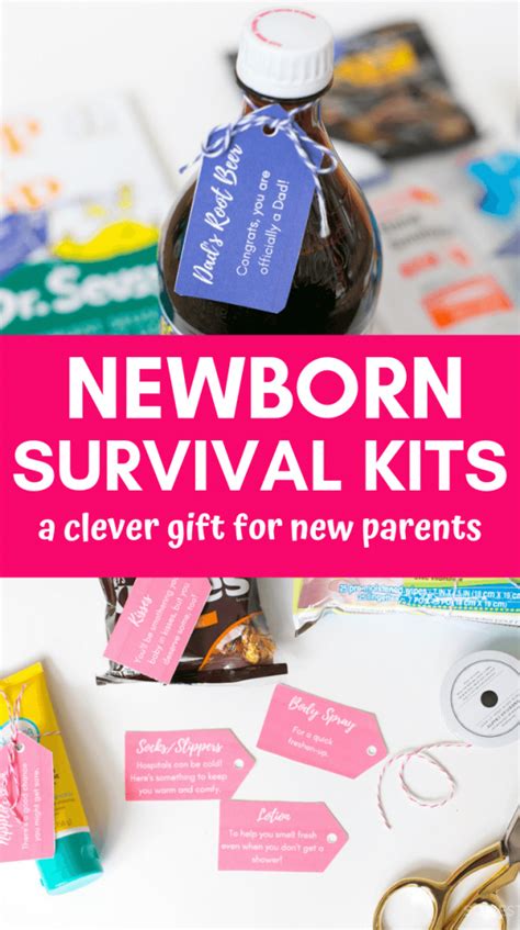 How to make a creative baby shower gift for dad. Newborn Survival Kit Baby Gift For Parents - So Festive!