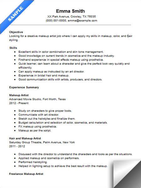 Environment artist at iron galaxy studios cover letter sample. Makeup Artist Resume Sample | Makeup artist resume, Artist ...