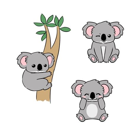 Cute Simple Koala Drawing Koala Clipart Easy Koala Easy Transparent