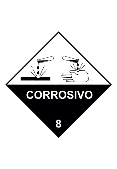 Placa Simbologia 8 Corrosivo 30X30 Cm Plastcor