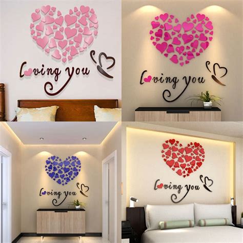 A poignant design that you just can't. DIY 3D Mirror Acrylic Wall Stickers Love Heart Home ...