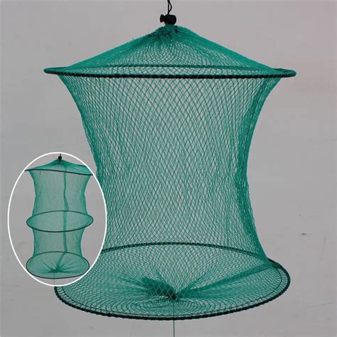 118inch Portable Fishing Net Fish Shrimp Mesh Cage Cast Net Fishing