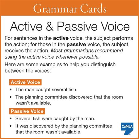 In other words, who does something is less important than what was done to something (focusing on the person or thing affected by an here are examples of some of the most common tenses used in the passive voice Active & Passive Voice Completely Learning With Examples ...