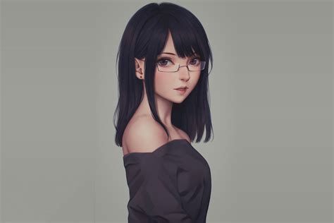 35 Trends For Anime Girl With Black Hair And Glasses Mesintaip Buruk
