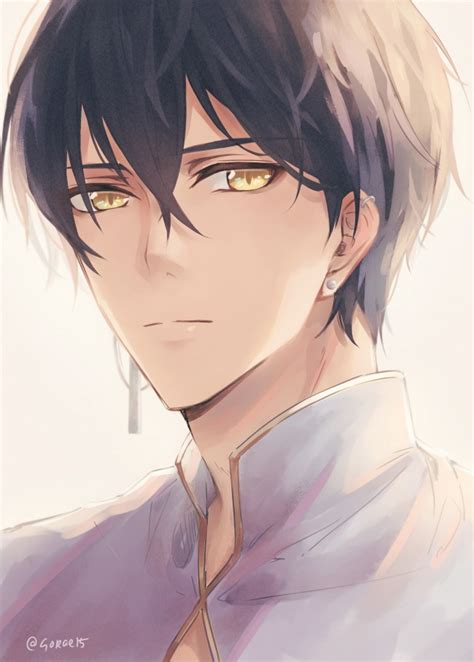 Wallpaper Handsome Anime Boy Face Portrait Earrings Shoujo