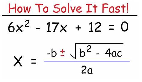 How To Solve Quadratic Equations Using The Quadratic Formula - YouTube