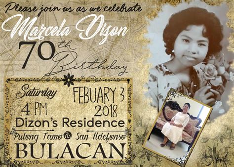 Invitation For 70th Birthday