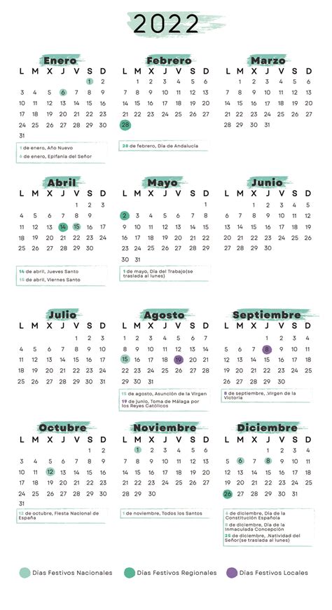 Calendario Laboral Malaga 2022 【2023】 Globalendar
