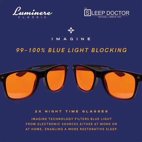 Sleep Doctor Blue Blocker Glasses Black Classic Style 2 Pairs — Luminere