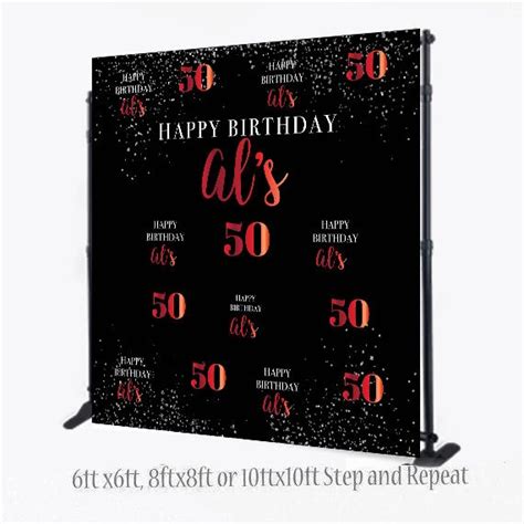 Custom Step And Repeat Backdrop For 50th Birthday Dream Design Group