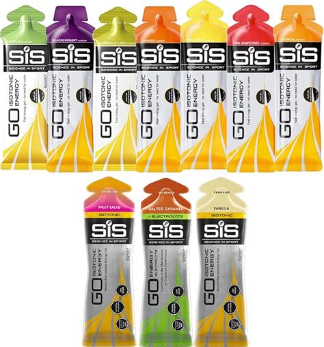 Sis Go Isotonic Energy Gel 60ml Mixed Flavours Box With Added New Flavours 10 Gels