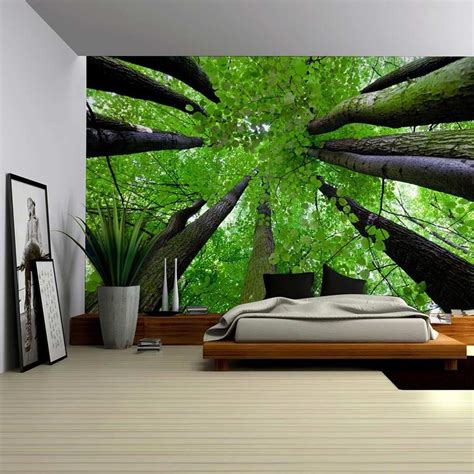 Wall26 Gazing Up Into A Leafy Covered Forest Wall Mural In 2020