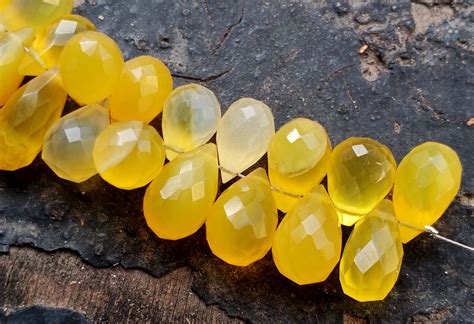 104 Cts Yellow Chalcedony Gemstone Beads Chalcedony Beads Etsy