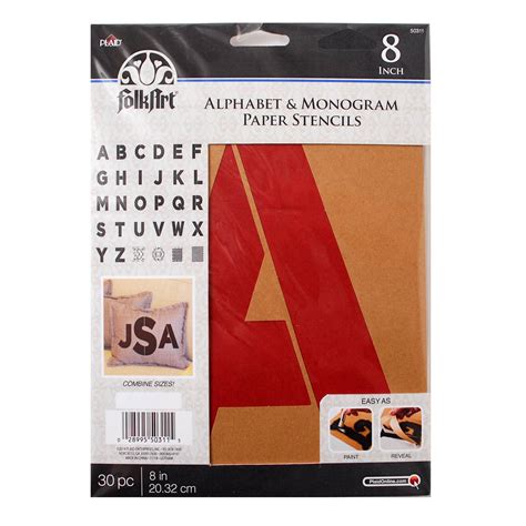 Shop Plaid Folkart ® Alphabet And Monogram Paper Stencils Bold Font 8