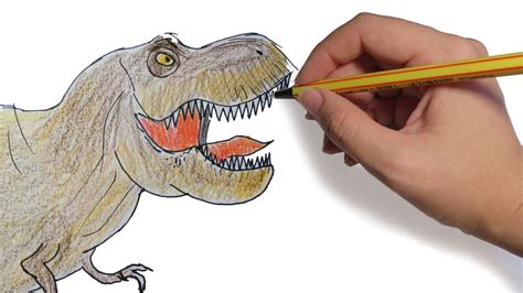 Como Dibujar Un Dinosaurio Tiranosaurio Rex Facil Paso A Paso Youtube
