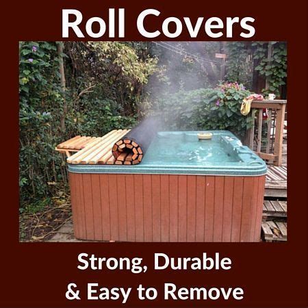 | see more ideas about covered hot tub, outdoor spa and wood tub. Wood Roll Covers | Hot tub cover