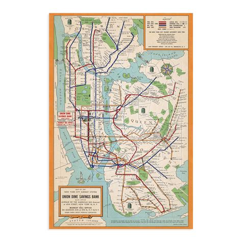 Buy Historix Vintage 1954 New York City Subway Map Poster 24 X 36