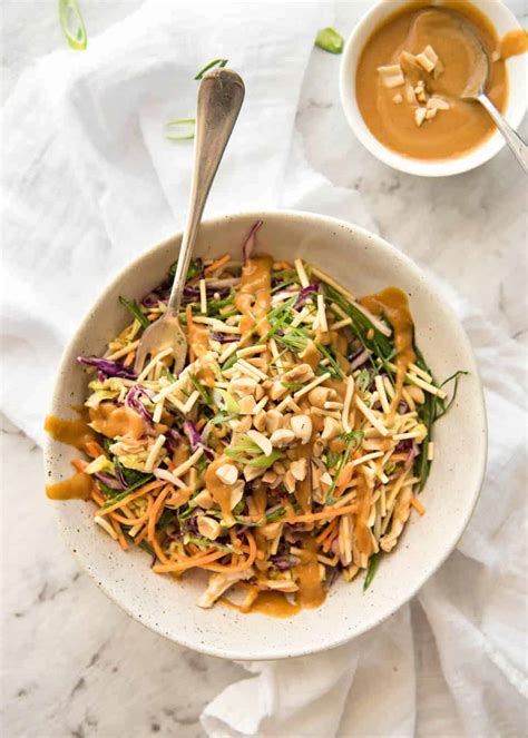 Enjoy this meal for lunch or dinner! Chinese Chicken Salad with Asian Peanut Salad Dressing | RecipeTin Eats