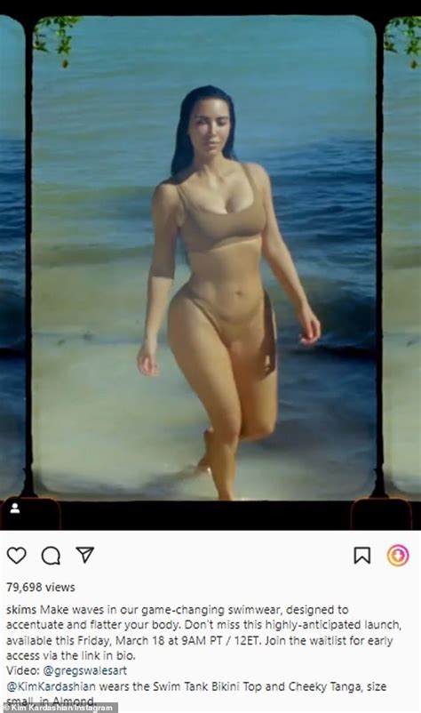 Kim Kardashian Showcases Her Hourglass Figure In Bikini From Her Skims