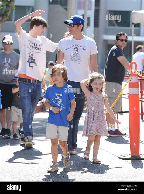 Johnny Knoxville And His Kids Rocko And Arlo Clapp At The Farmers