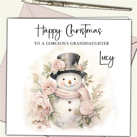 Personalised Christmas Card Great Granddaughter Daughter Niece Etsy
