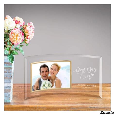 Maybe you would like to learn more about one of these? Best Day Ever Engraved Curved Glass Picture Frame | Zazzle ...