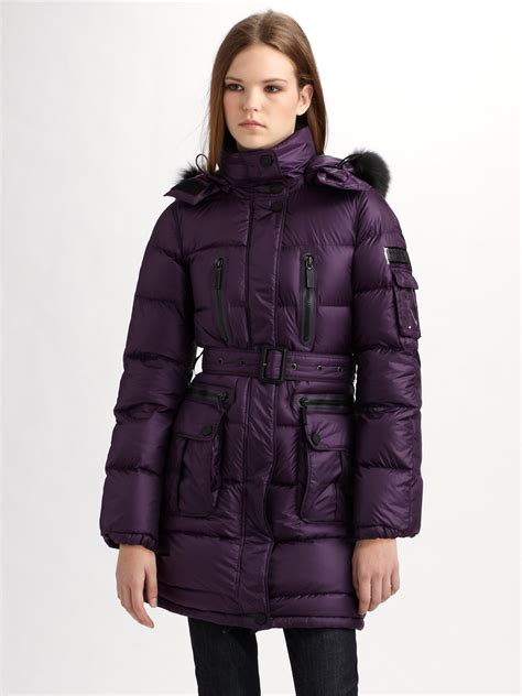 Maybe you would like to learn more about one of these? Lyst - Burberry Sport Furtrimmed Puffer Coat in Purple