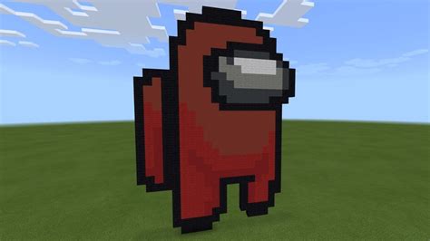 Minecraft Pixel Art Among Us Red Crewmate Youtube