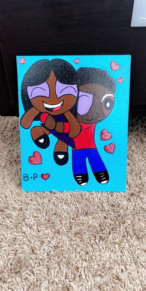 Couples Drawing Powerpuff Girl Style Cartoon Personalized Etsy Cute
