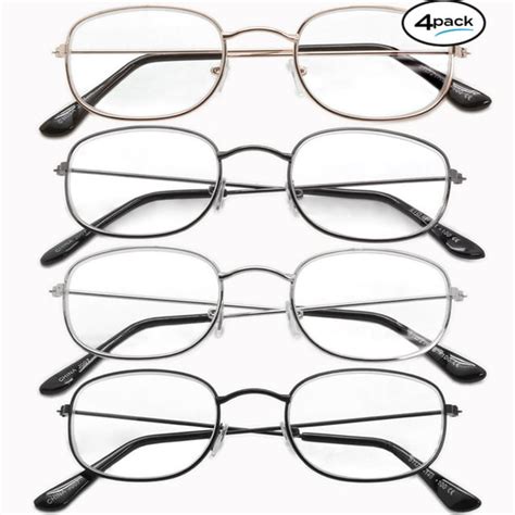 reading glasses mens womens 4 pack readers metal frame unisex glasses round style