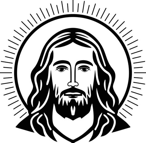 God Jesus Christ with Sun Rays Black and white 21690467 Vector Art at