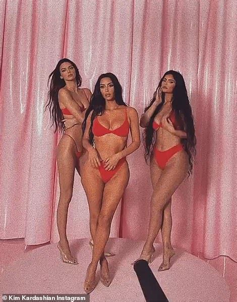 Kim Kardashian Kendall Kylie Jenner Melt The Internet Modeling White Skims Lingerie For