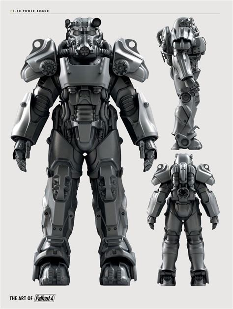 Fallout 4 T 60 Power Armor Concept Идеи доспехов Броня Ретро футуризм