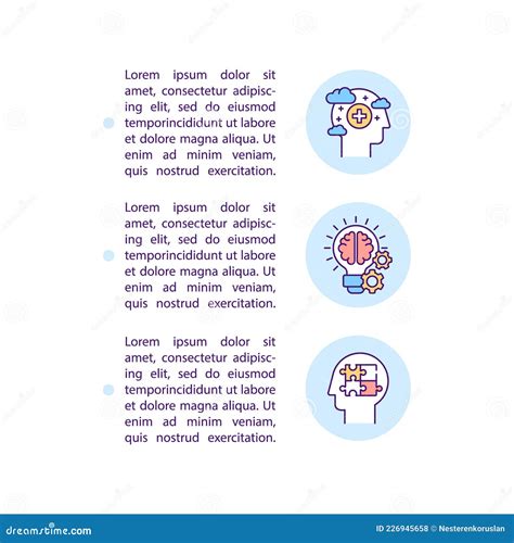 Cognitive Adult Development Concept Line Icons With Text Stock Vector