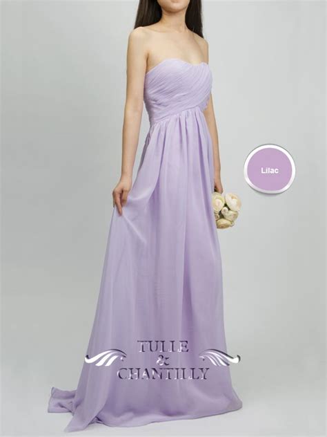 Chiffon Full Length Strapless Bridesmaid Dress Tbqp284 Bridesmaid