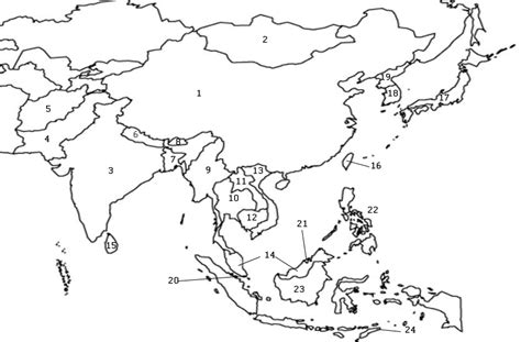 Blank South Asia Map Maps Database Source