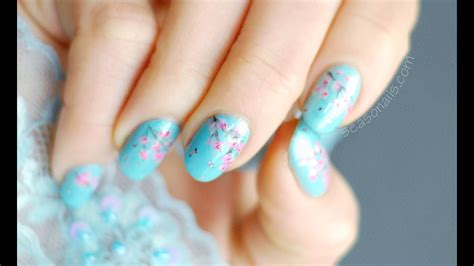 How To Paint Cherry Blossom Nails Youtube