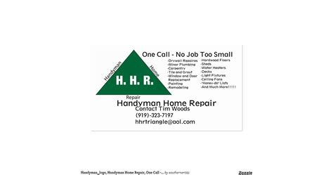 Handymanlogo Handyman Home Repair One Call Double Sided