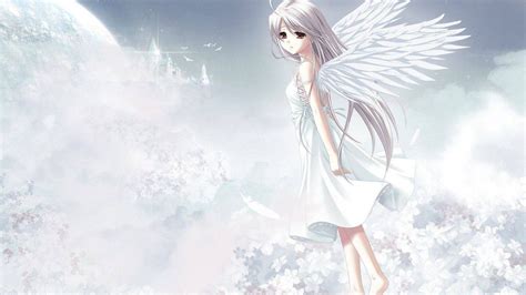 Download Cute Anime Characters In Angel Outfit Wallpaper