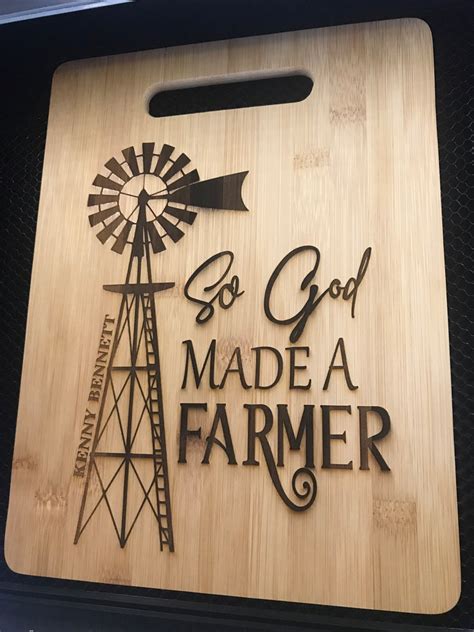 so god made a farmer sign engraved so god made a farm etsy