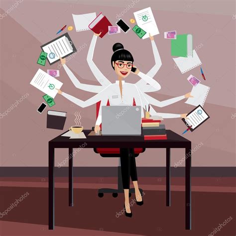 Busy Business Woman Stock Vector Image By ©ariadnas 88206826