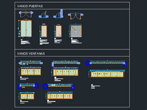 Plano De Vanos Y Detalle Materiales En AutoCAD Librería CAD