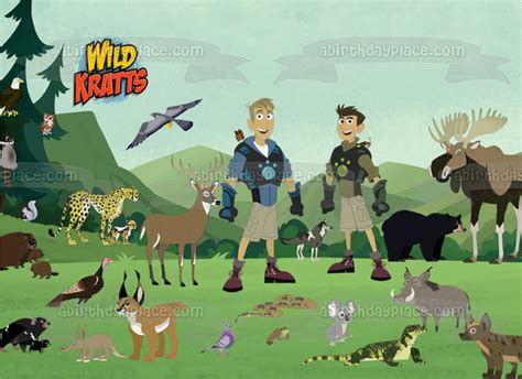Wild Kratts Chris Kratt Martin Kratt And Wildlife Edible Cake Topper I A Birthday Place