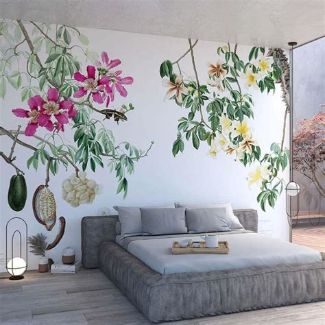 Papier Peint Floral Panoramique Chambre Adulte La Maison Muraem