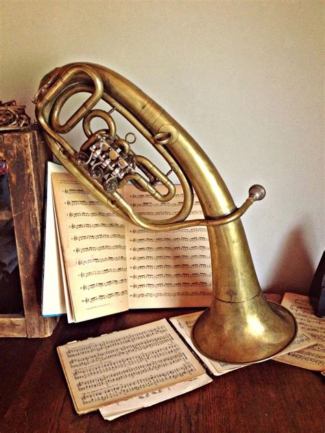 Antique Music Instrument Tenorhorn Brass Tuba Antique Tuba Old