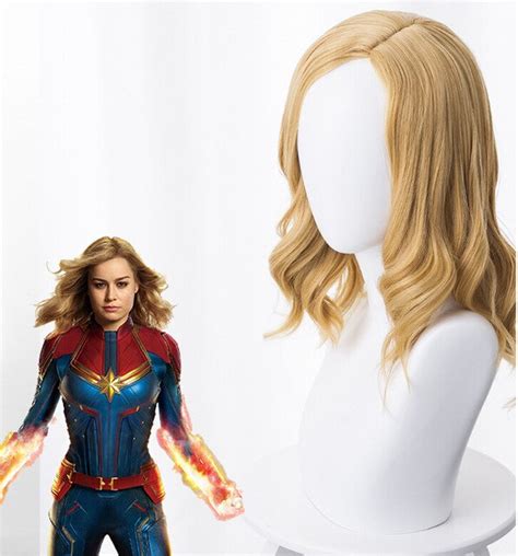 Carol Danvers Hair Cosplay Wig Captain Marvel Cosplay Blond Curls Wig Avengers Endgame Cosplay