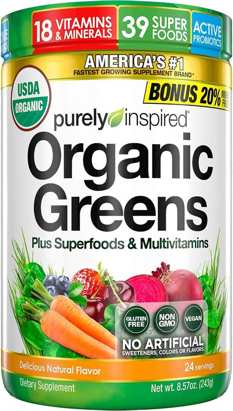 Purely Inspired Organic Greens Usda Organic Super Greens Powder