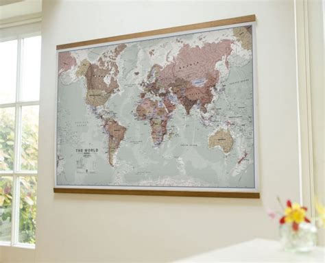 Large Executive World Wall Map Political Laminated Images