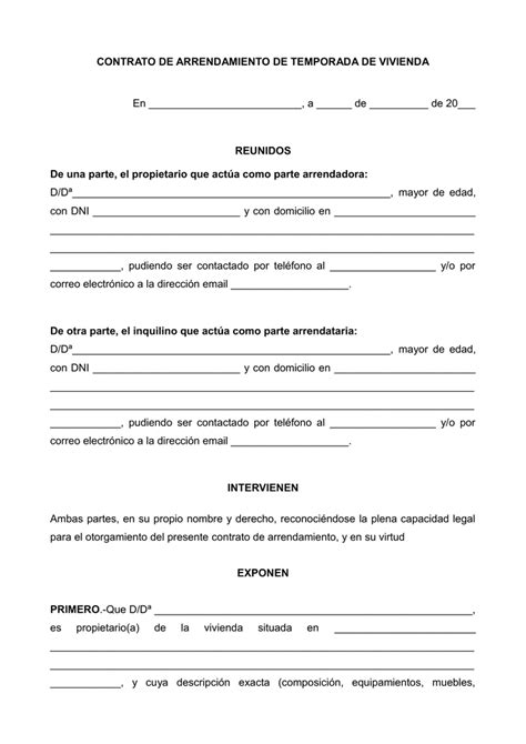 Contrato De Arrendamiento Sencillo Gratis